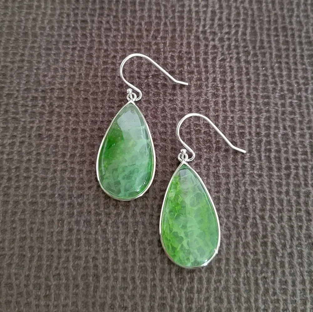 Iris & Lily Moss Green💚 Agate Earrings